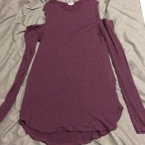 Medium Purple Cold Shoulder Top